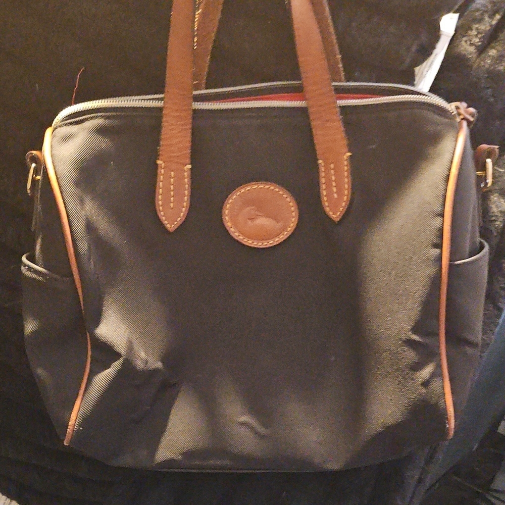 Dooney & Bourke Black and Brown Shoulder Bag